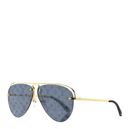 Louis Vuitton Metal Monogram Grease Sunglasses Z1172W Gold 1 of 9