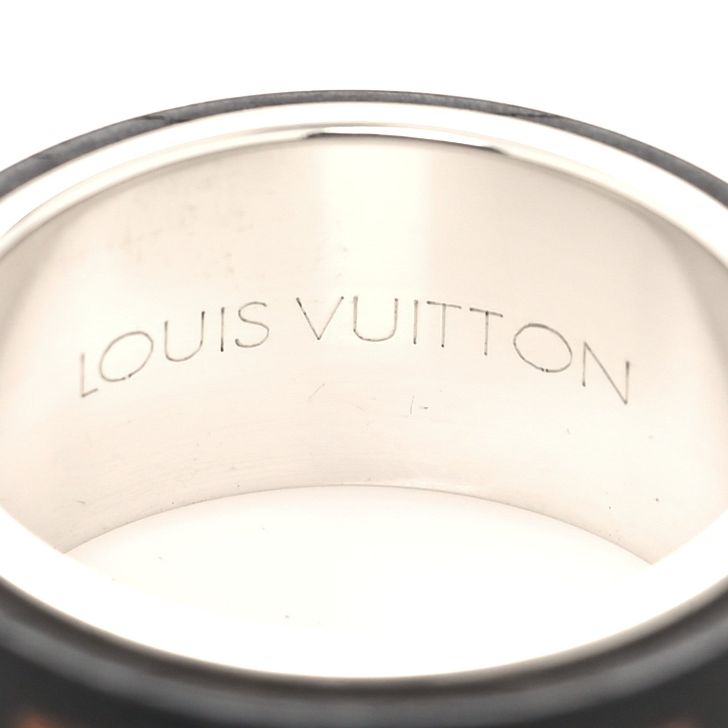 Louis Vuitton Damier Wood Brass Ring 56 7.5 Brown 4 of 5