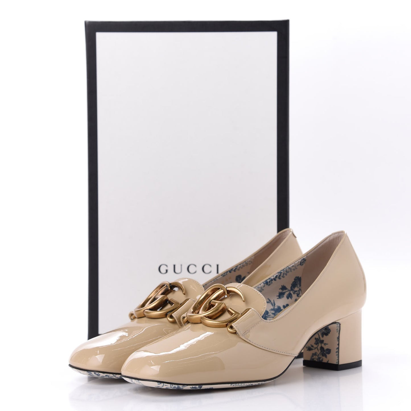Vernice GG Victoire 55mm Loafer Pumps 38.5 Sand Storm