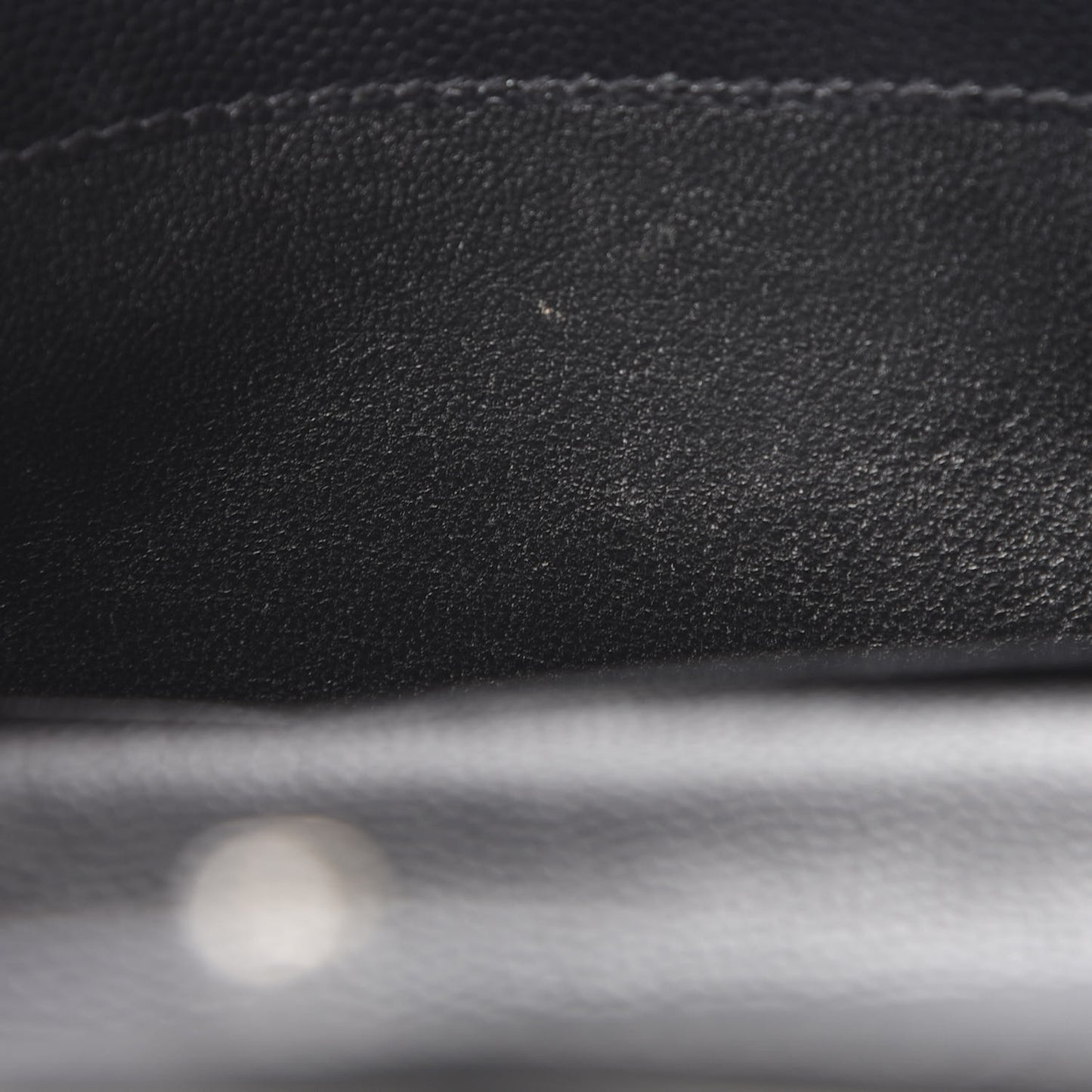 Grain De Poudre Matelasse Chevron Monogram Envelope Chain Wallet Black