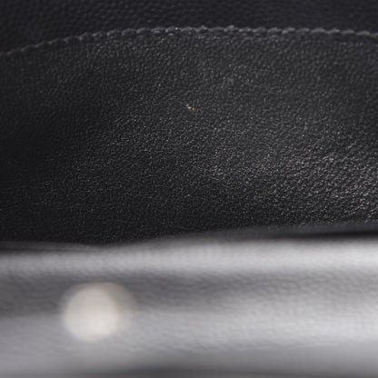 Saint Laurent Grain De Poudre Matelasse Chevron Monogram Envelope Chain Wallet Black 7 of 10