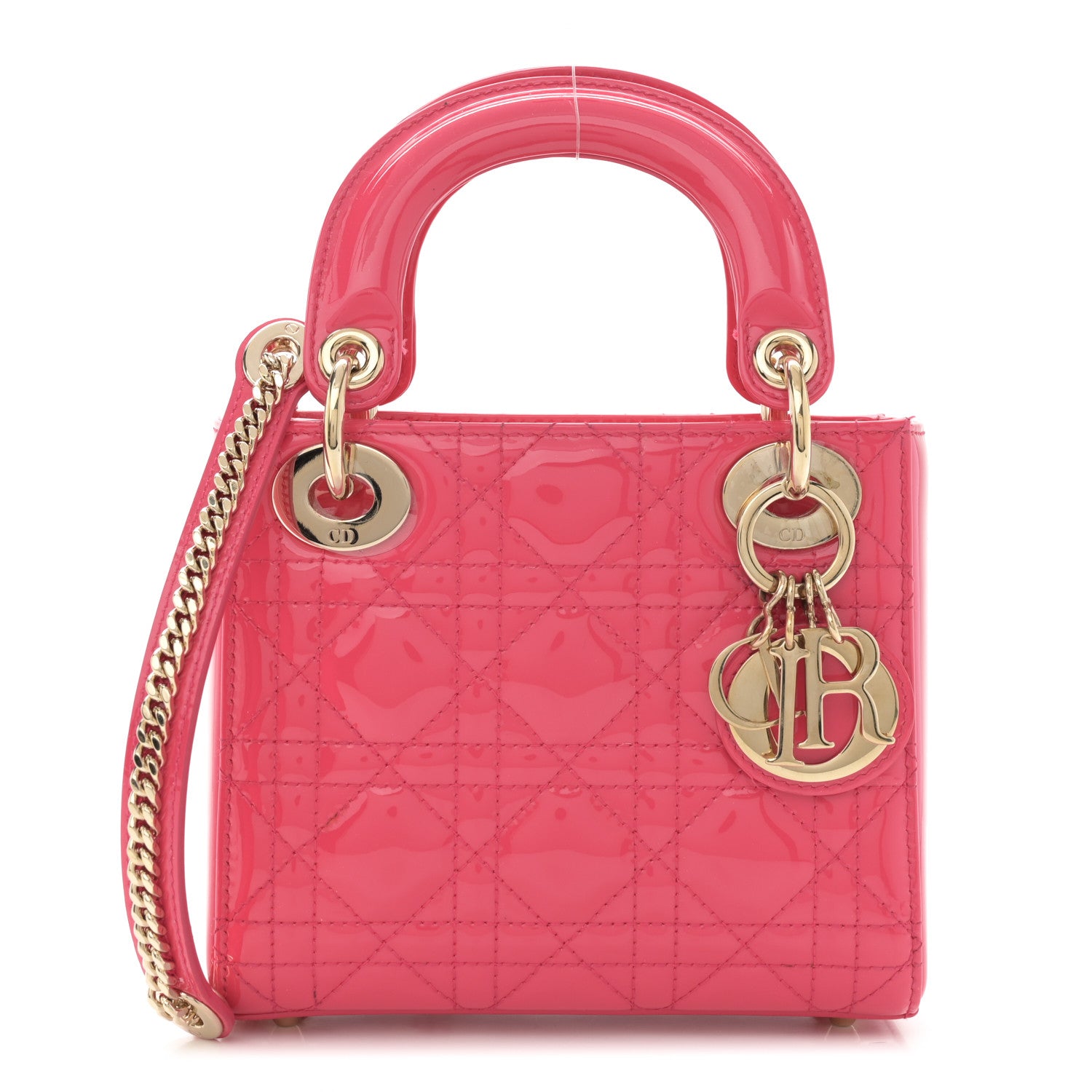 Christian Dior Patent Cannage Mini Lady Dior Pink 1 of 9