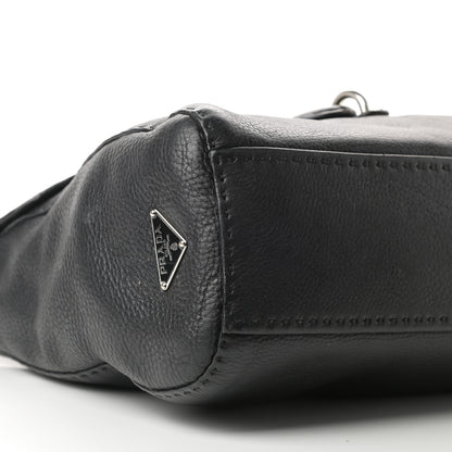 Prada Vitello Daino Shoulder Flap Bag Black 9 of 15