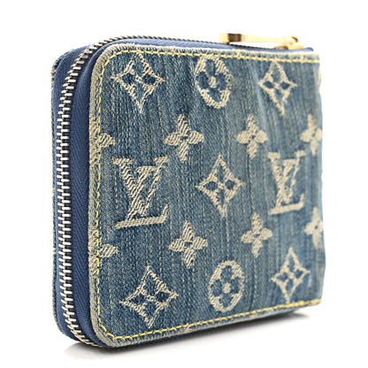 Louis Vuitton LOUIS VUITTON Denim Zip Compact Wallet Blue 3 of 11