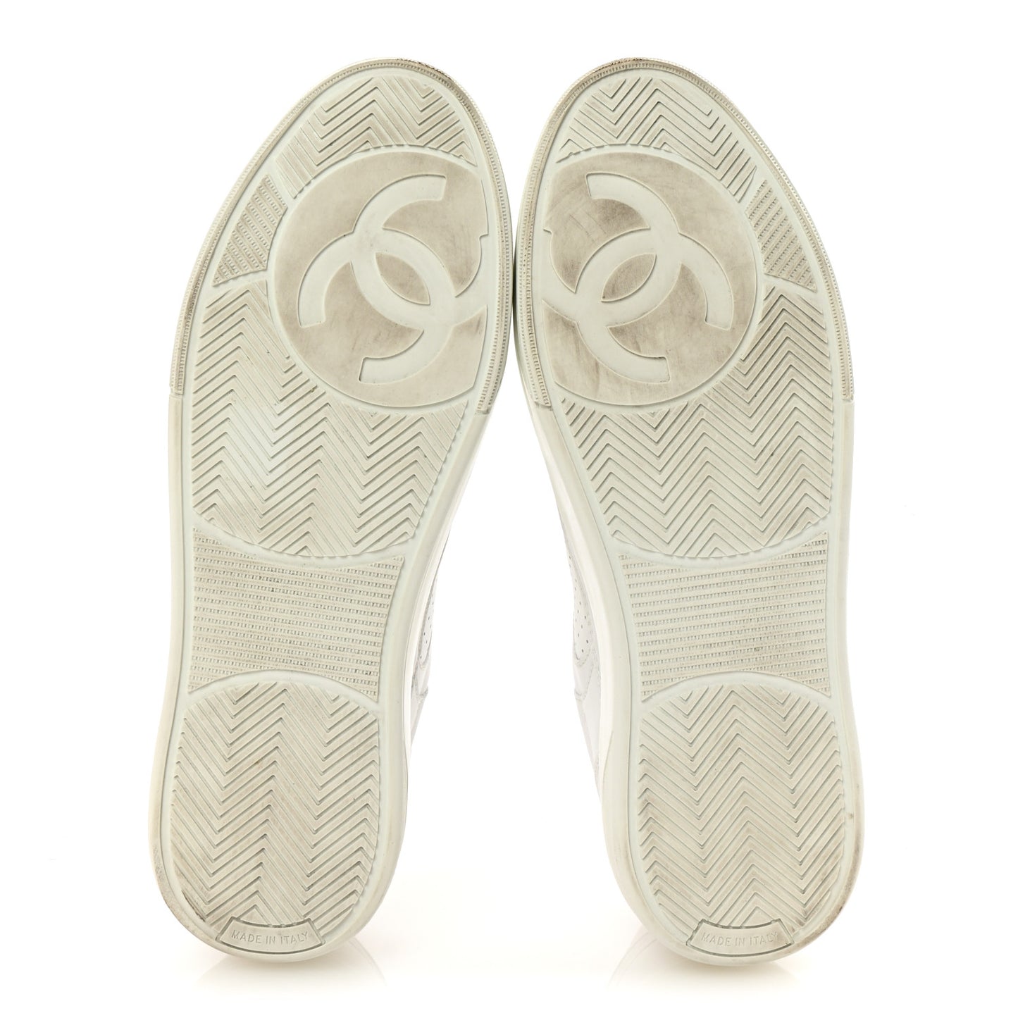 Calfskin CC Womens Sneakers 39 White