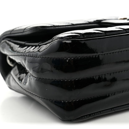 Chanel Patent Calfskin Chevron Quilted Mini Rectangular Flap Black 9 of 10
