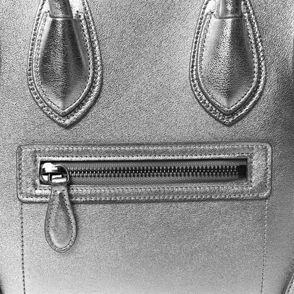 Celine Laminated Lambskin Micro Luggage Silver 8 of 12