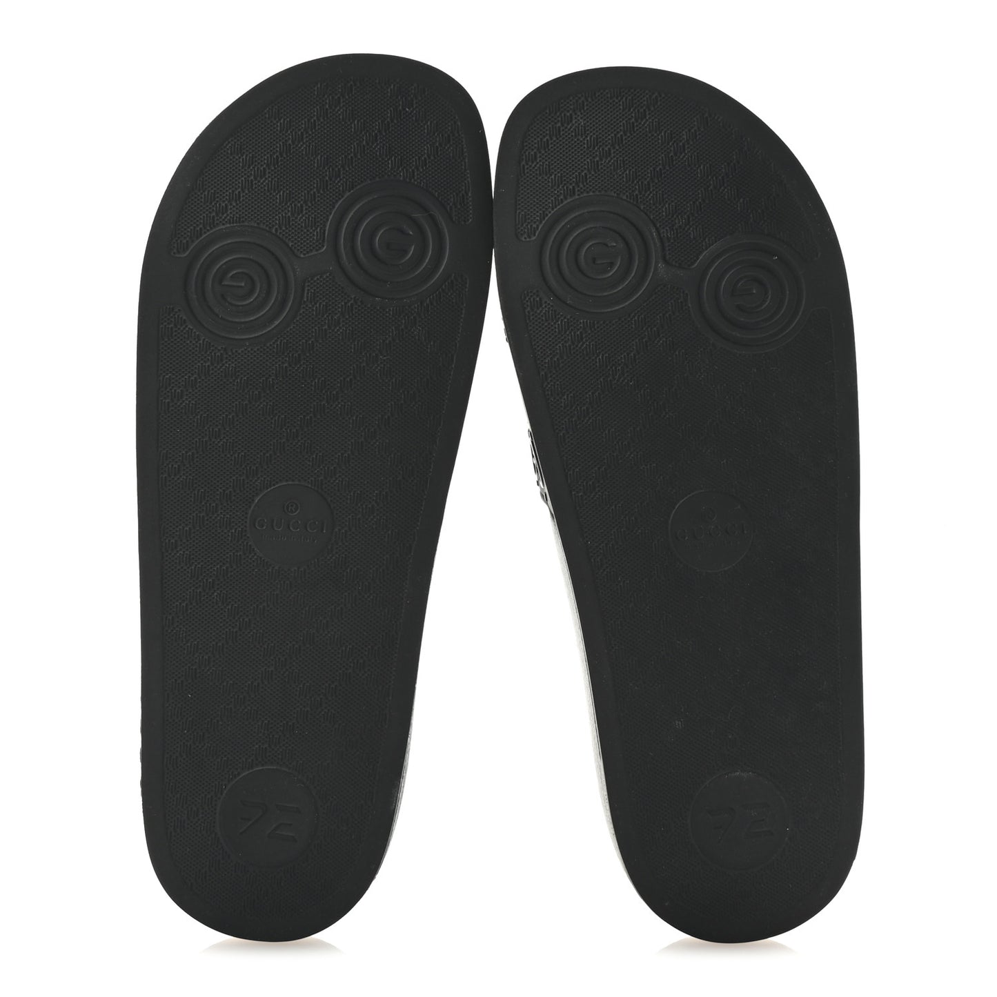 Rubber GG Monogram Perforated Womens Slide Sandals 39 Black