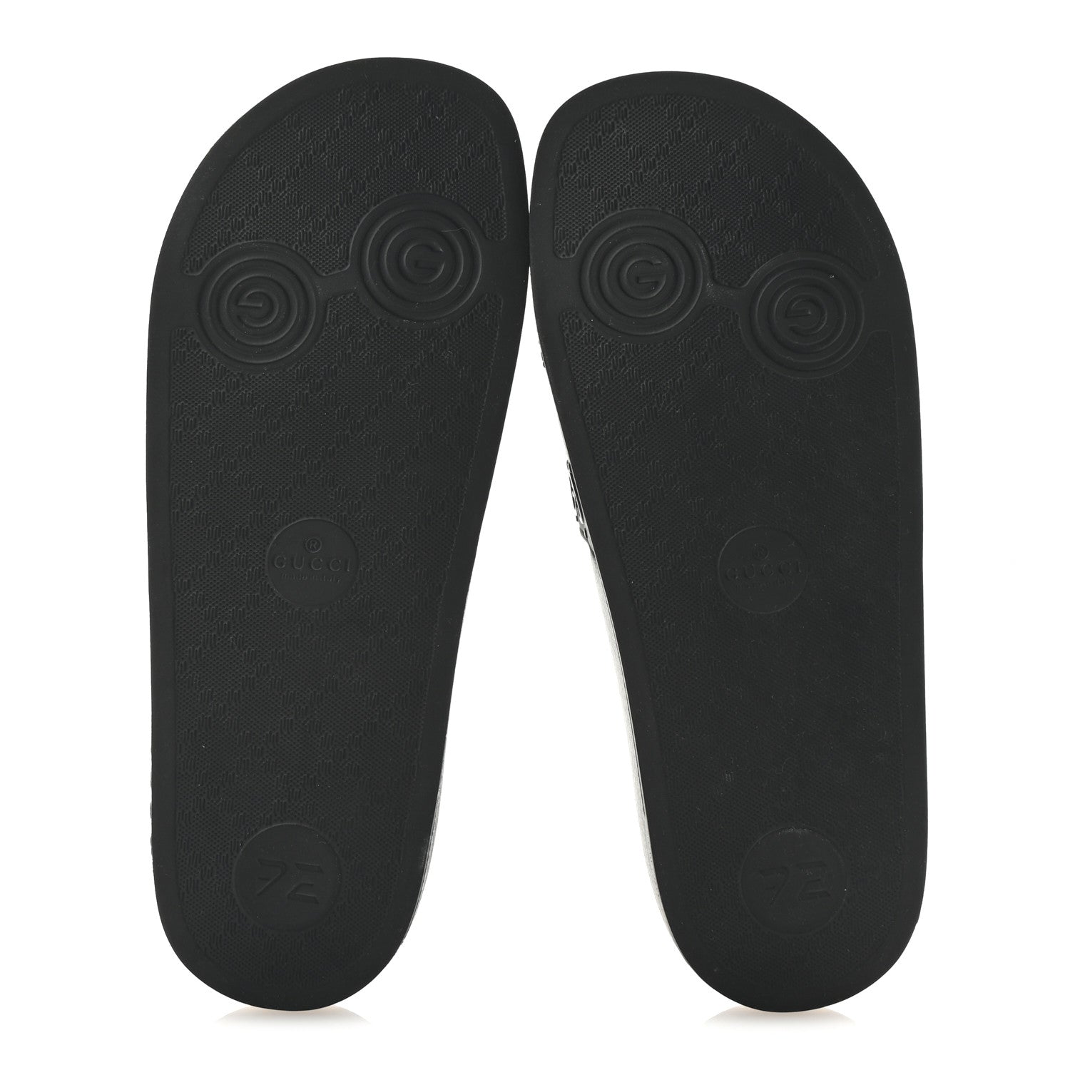 Gucci Rubber GG Monogram Perforated Womens Slide Sandals 39 Black 6 of 8