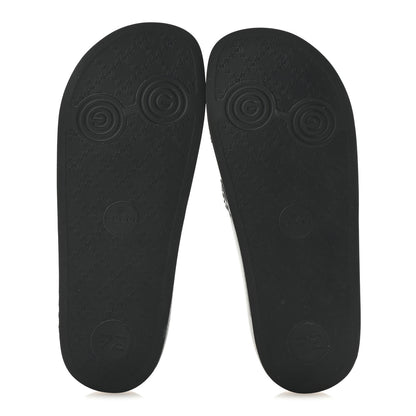 Gucci Rubber GG Monogram Perforated Womens Slide Sandals 39 Black 6 of 8