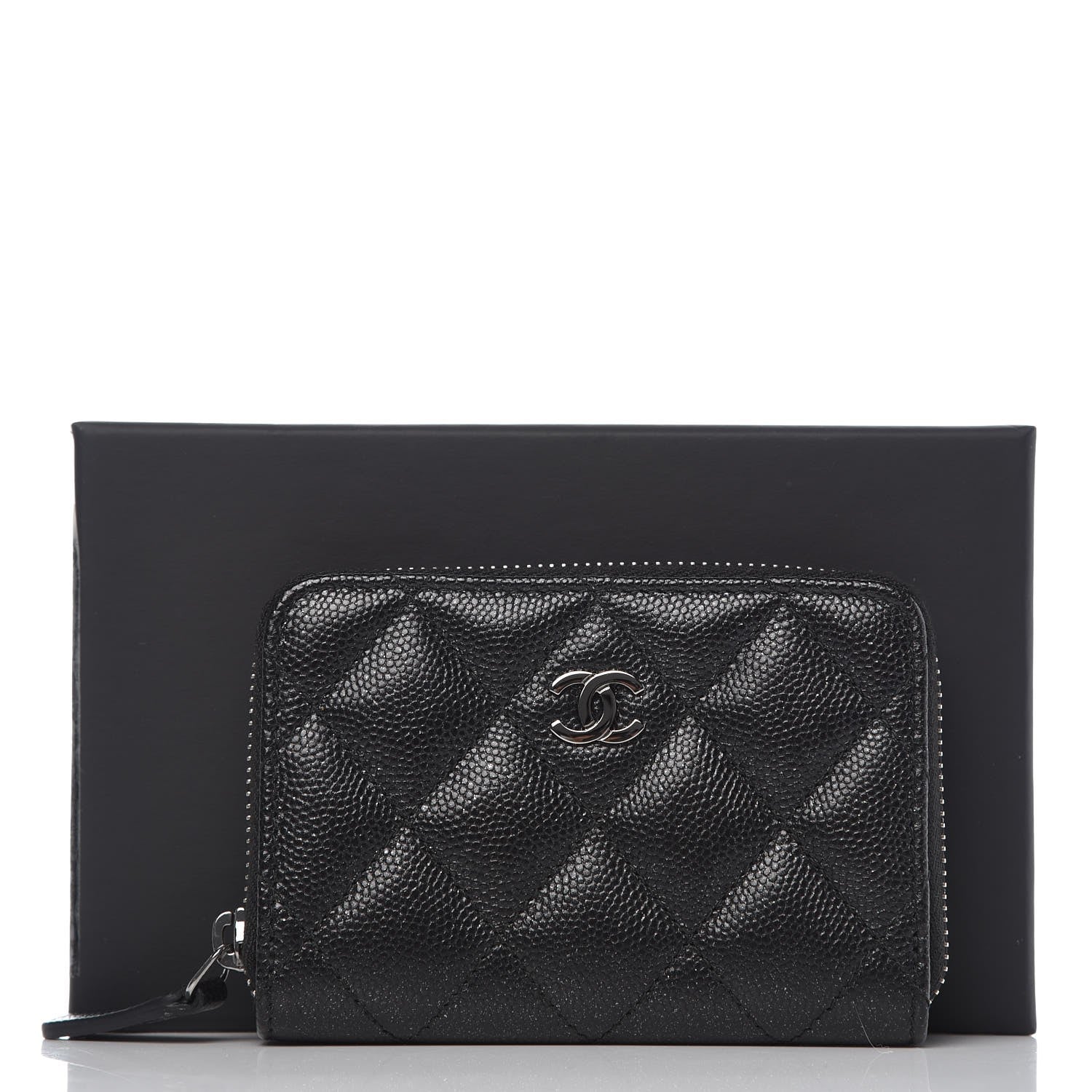Chanel Iridescent Caviar Quilted Zip Coin Purse Black 8 of 8