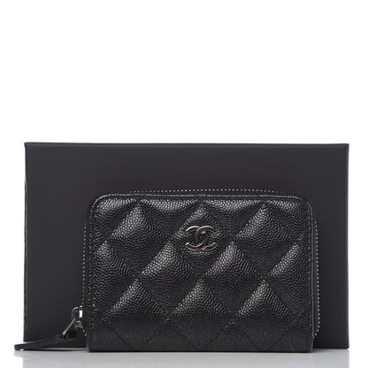 Chanel Iridescent Caviar Quilted Zip Coin Purse Black 8 of 8
