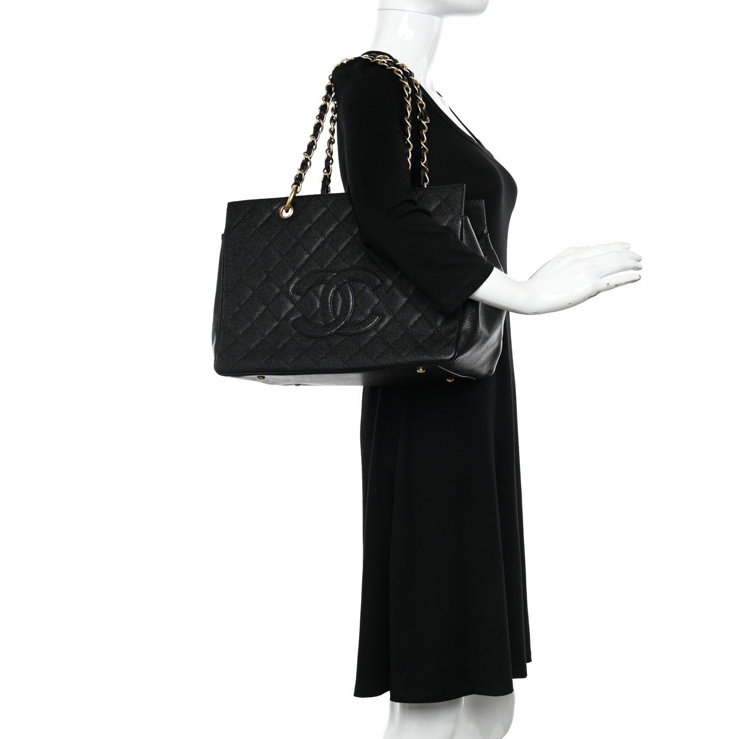 Chanel Caviar Quilted Grand Timeless Tote GTT Black 2 of 11