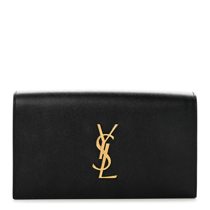 Saint Laurent Grain De Poudre Classic Monogram Kate Clutch Black 1 of 6