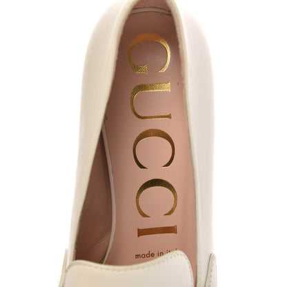 Gucci Malaga Kid Zumi Mid Heel Loafers 37 Vintage White 6 of 10