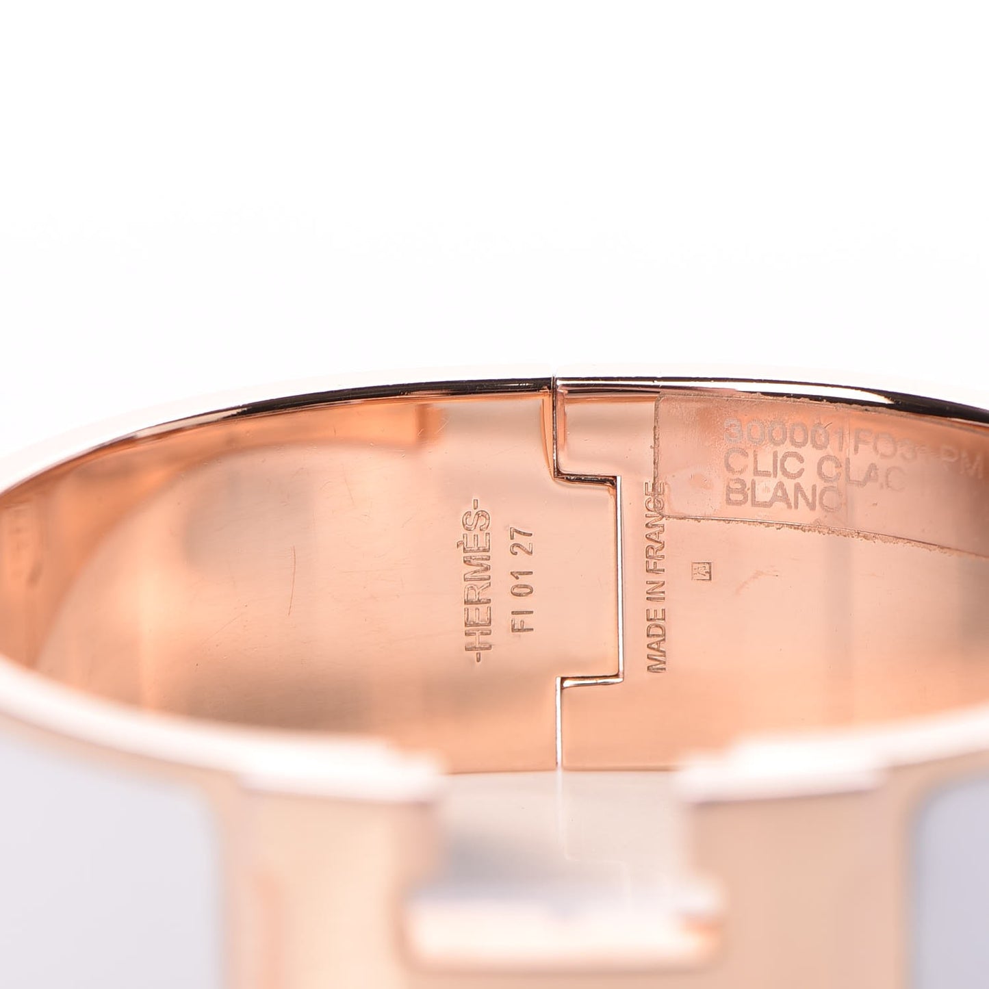 Enamel Wide Clic Clac H Bracelet PM White