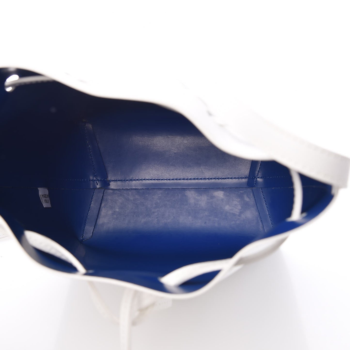 Saffiano Mini Bucket Bag White Royal