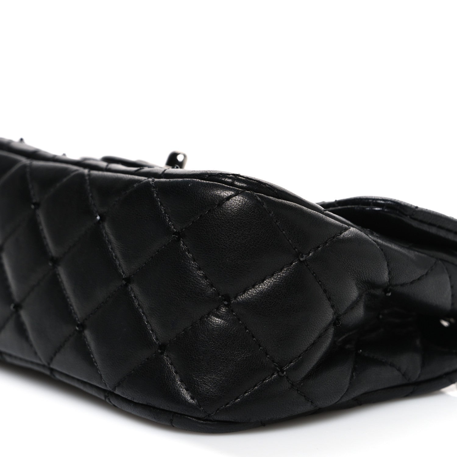 Chanel Lambskin Quilted Beaded Extra Mini Rectangular Flap Black 10 of 10