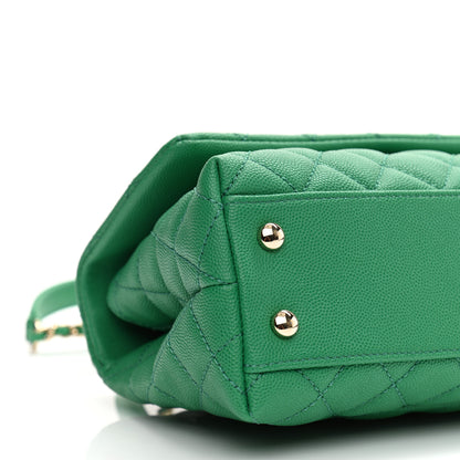 Chanel Caviar Quilted Mini Coco Handle Flap Green 9 of 11
