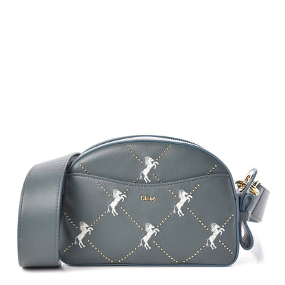Chloe Smooth Calfskin Little Horses Embroidered Shoulder Bag Cloudy Blue 1 of 9