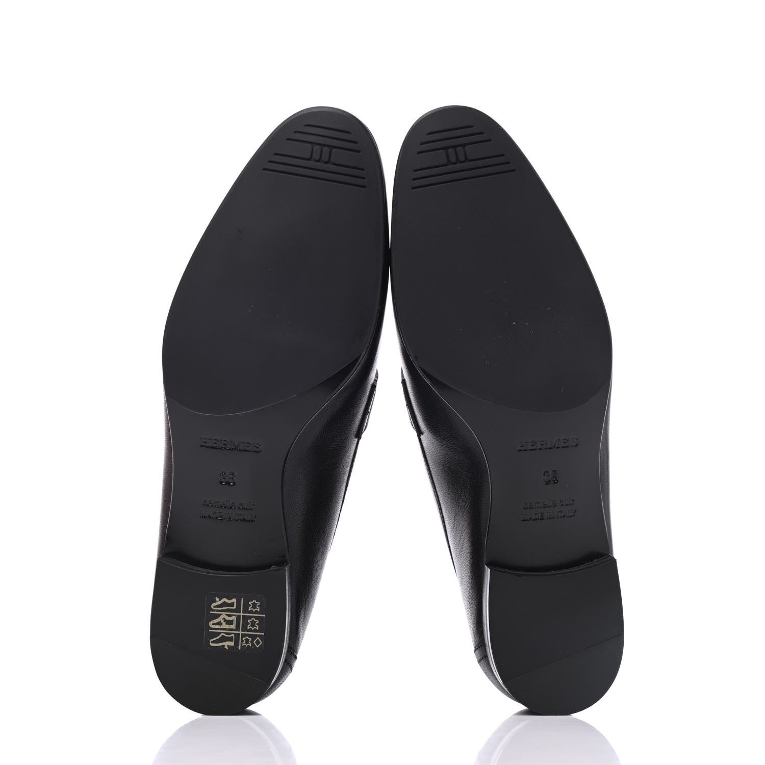 Hermes Goatskin Womens Paris Loafers 36 Black 5 of 10