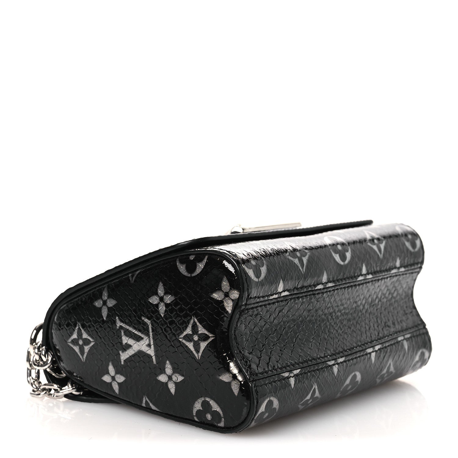Louis Vuitton Snakeskin Monogram Twist Shoulder Bag PM Black 5 of 12