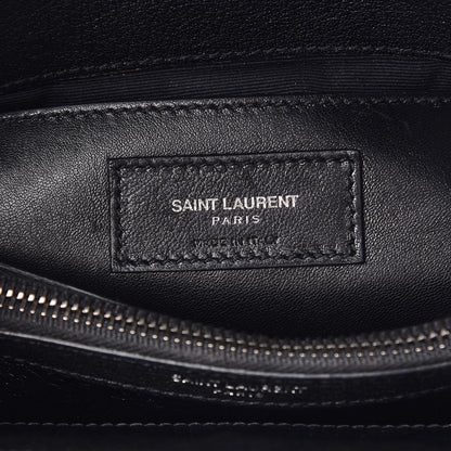 Saint Laurent Calfskin Matelasse Diamond Quilted Monogram Medium College Bag Black 6 of 7