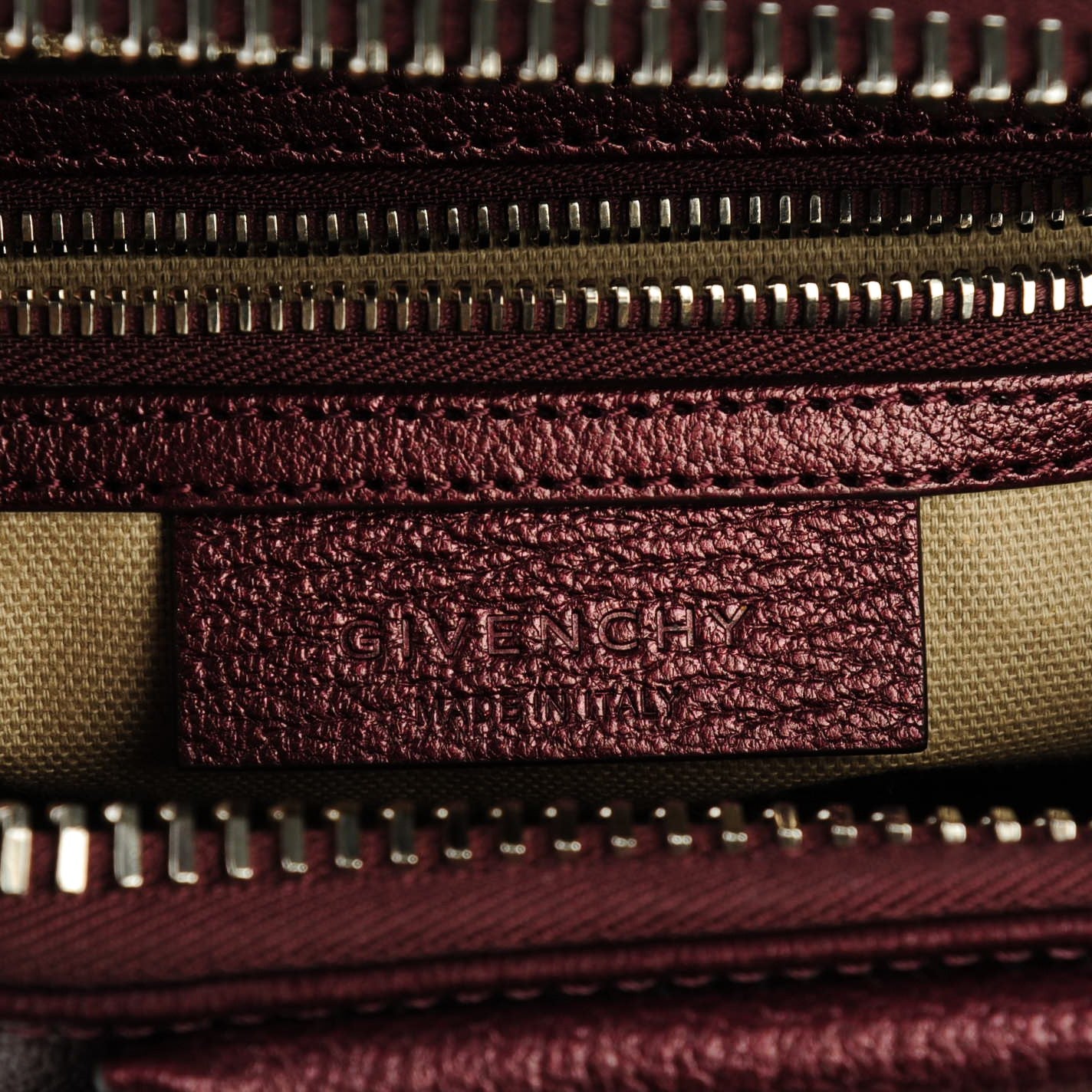 Givenchy Metallic Sugar Goatskin Mini Antigona Oxblood 6 of 7