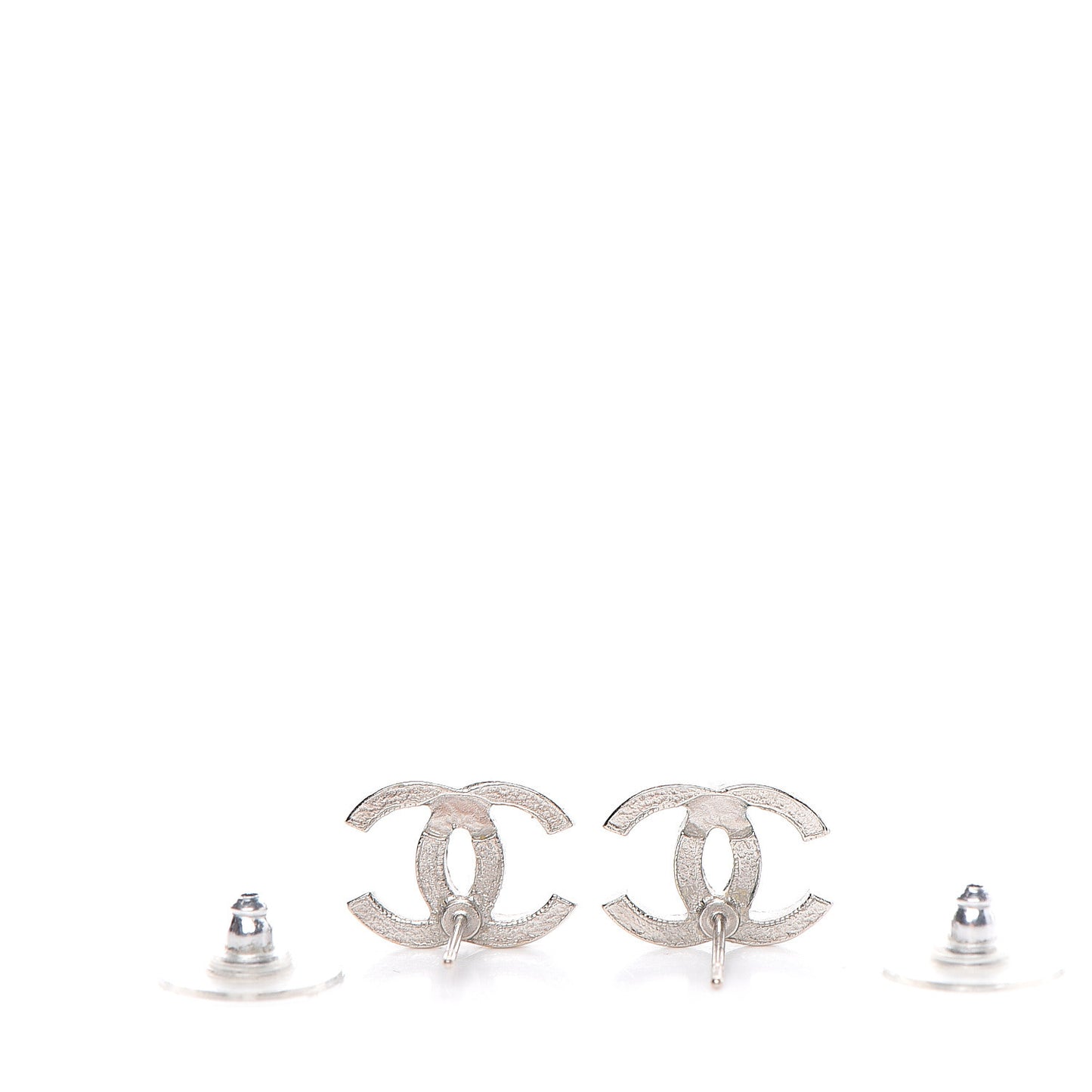 Crystal CC Moon Earrings Silver