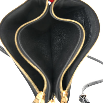 Louis Vuitton Empreinte Monogram Giant Double Zip Pochette Black Cream 5 of 10