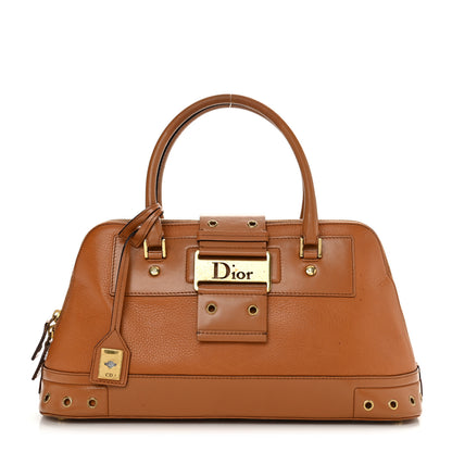 Christian Dior Grained Calfskin Street Chic Top Handle Bag Brown 1 of 16
