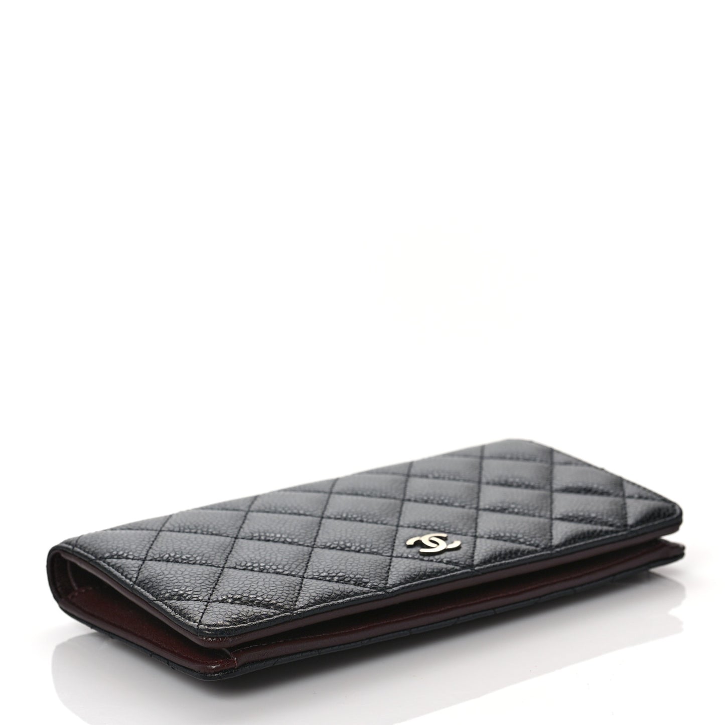 Caviar Quilted Yen Wallet Black