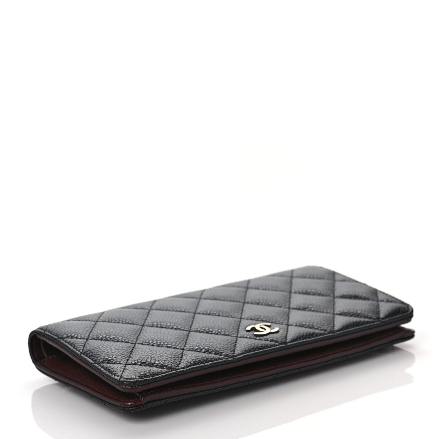 Chanel Caviar Quilted Yen Wallet Black 4 of 9