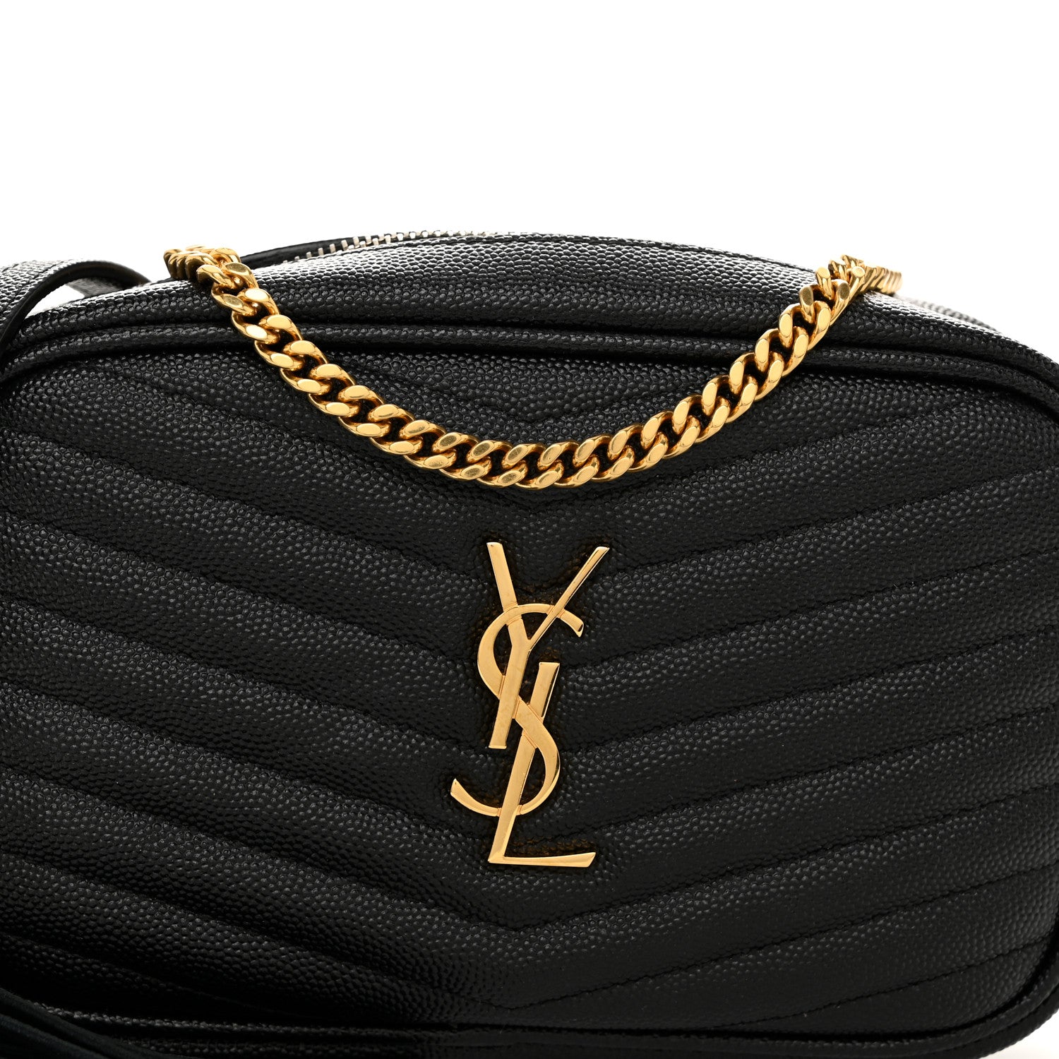 Saint Laurent Grain De Poudre Matelasse Monogram Mini Lou Camera Bag Black 8 of 11