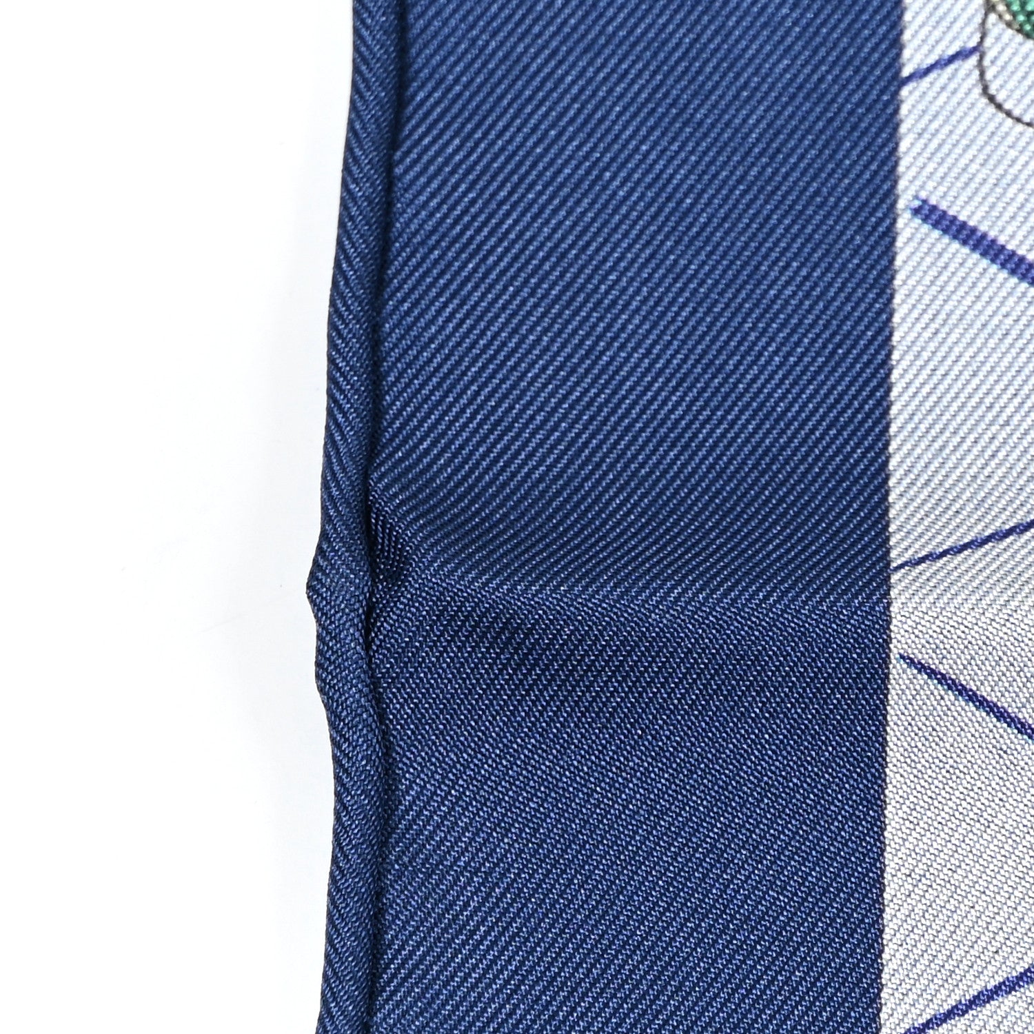 Hermes Silk Splash Park Double Face Scarf 90 Marine Vert Multicolore 6 of 14