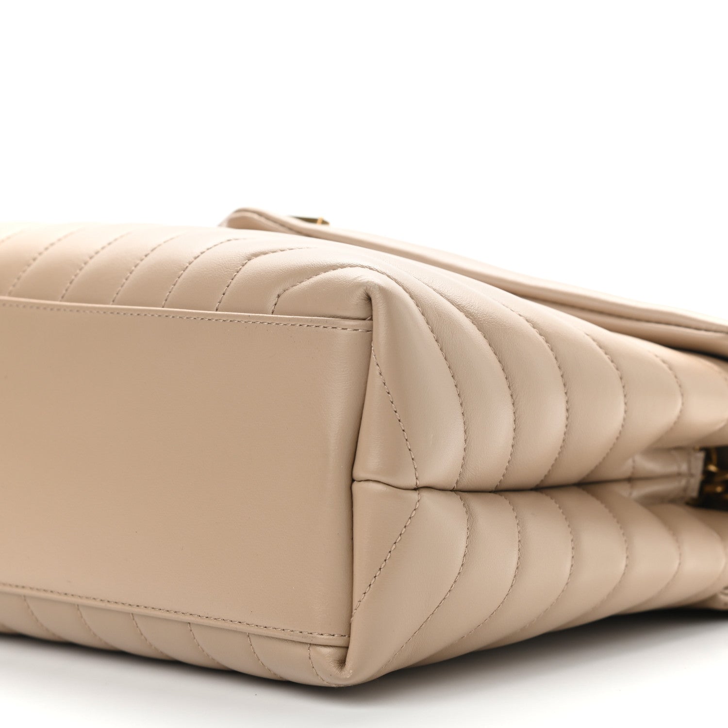 Saint Laurent Calfskin Y Quilted Monogram Medium Loulou Chain Satchel Dark Latte 10 of 11