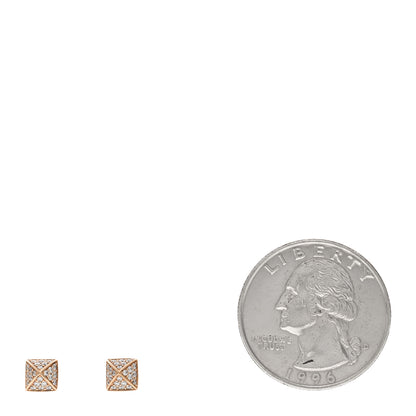Hermes 18K Rose Gold Diamond Clou d'H Stud Earrings 2 of 5