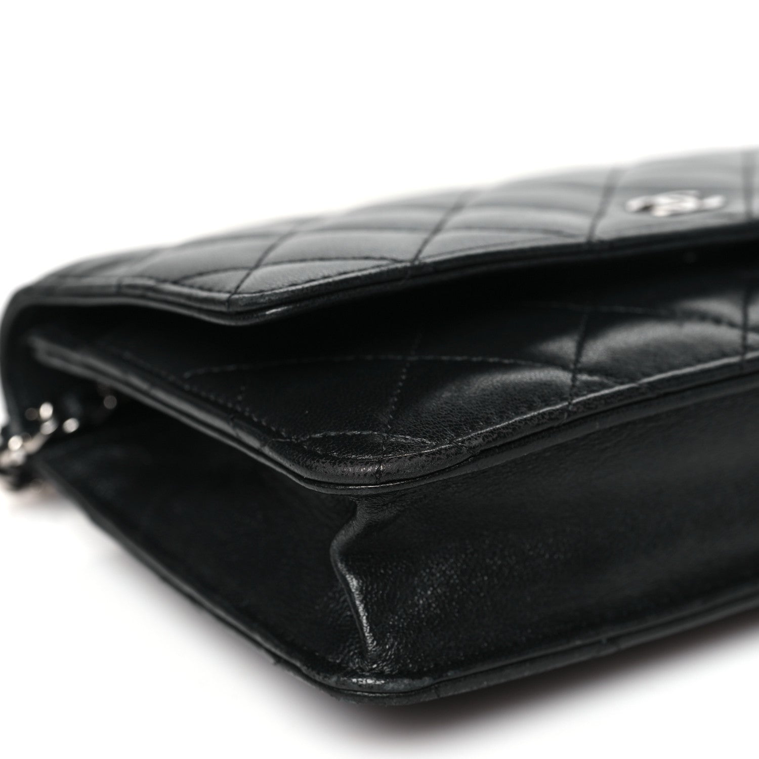 Chanel Lambskin Quilted Wallet On Chain WOC Black 10 of 12