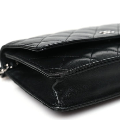 Chanel Lambskin Quilted Wallet On Chain WOC Black 10 of 12
