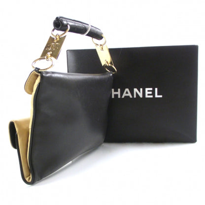 Chanel Leather Mademoiselle Handbag Beige and Black 3 of 12
