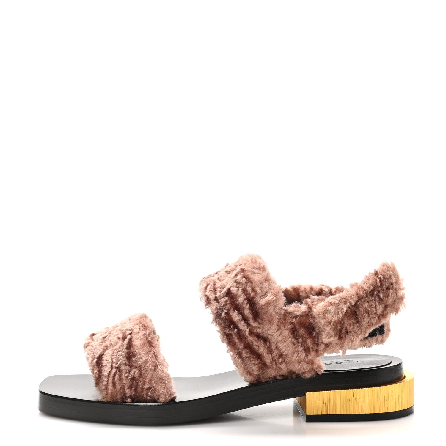 Gucci Velvet Womens Corfu Sandals 36.5 Light Mauve 1 of 9