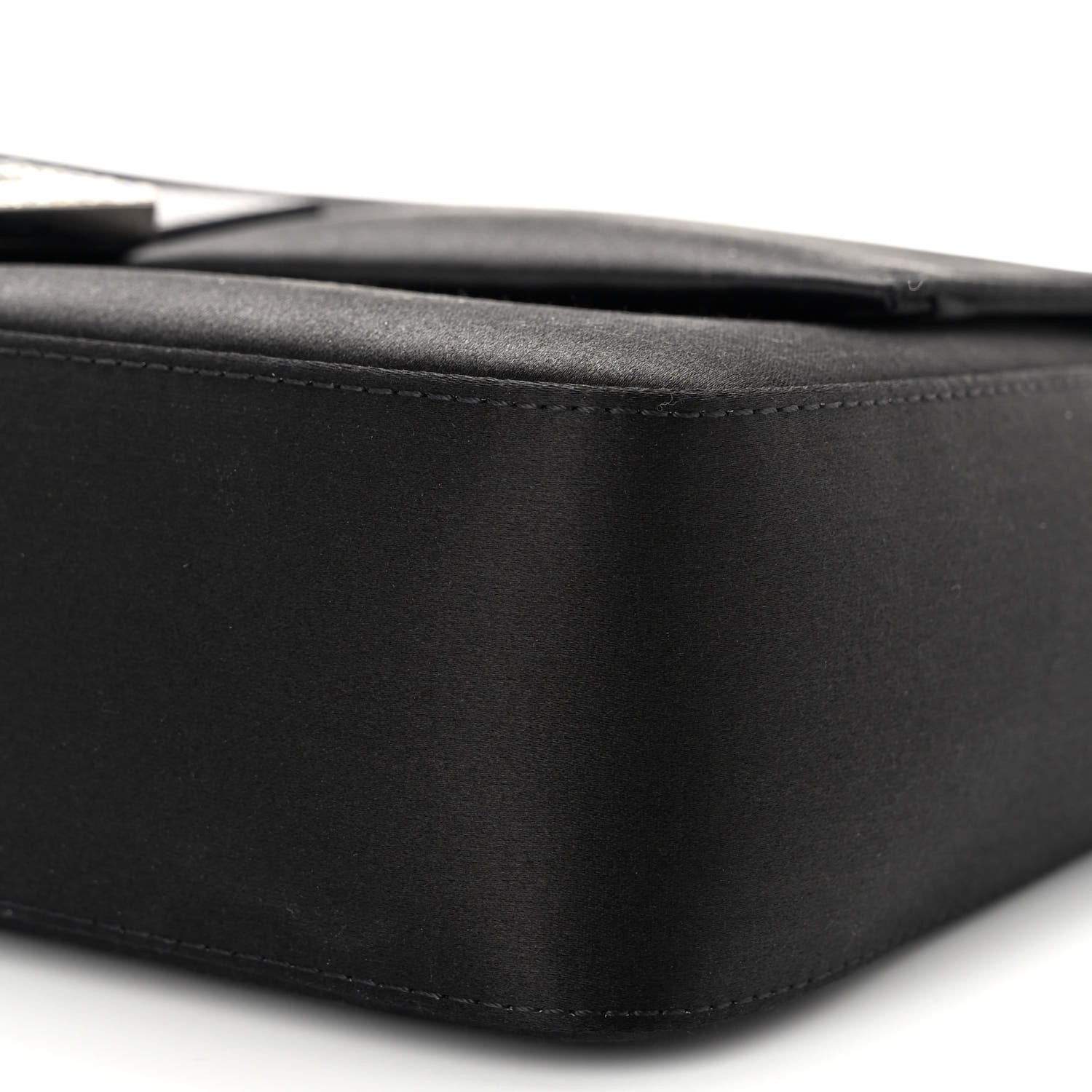 Fendi Satin Karung Crystal Baguette Black 9 of 11