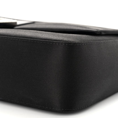 Fendi Satin Karung Crystal Baguette Black 9 of 11
