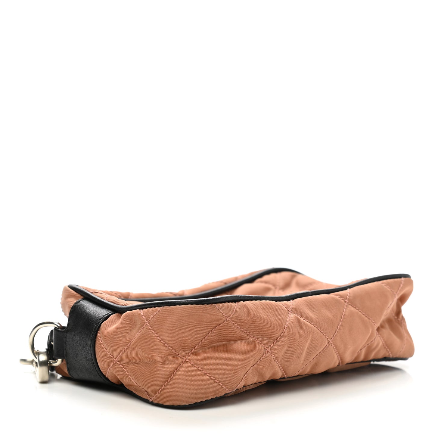 Tessuto Nylon Saffiano Impunturato Quilted Pochette Cammello Black