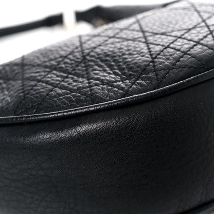 Christian Dior Grained Calfskin Cannage Hobo Black 9 of 24