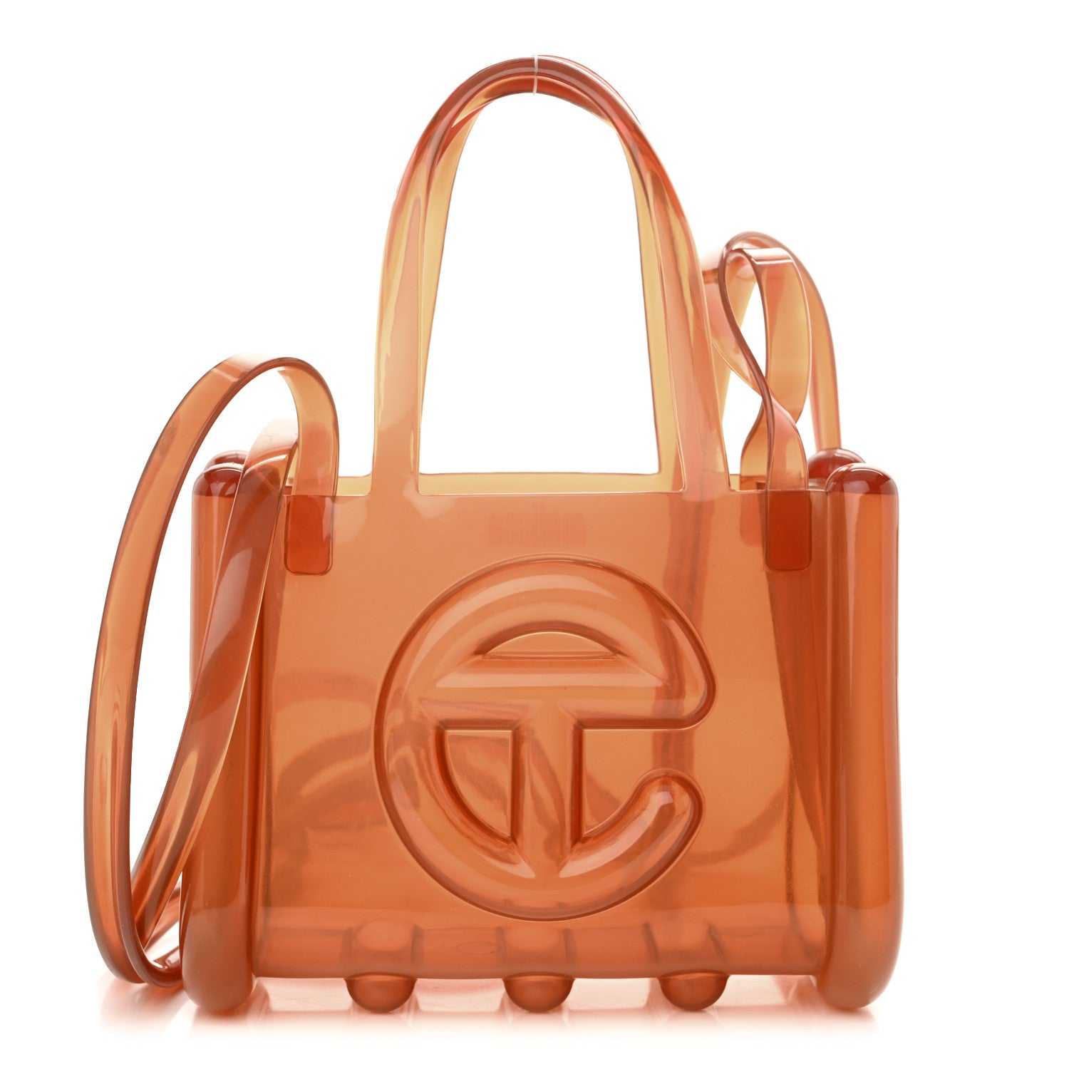 Telfar x MELISSA Jelly Small Shopping Bag Clear Brown 1 of 9