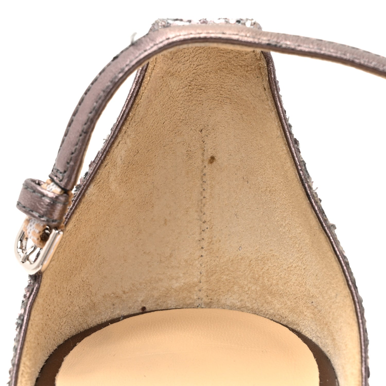 Jimmy Choo Coarse Glitter Fabric Pattie 130 Pumps 40.5 Light Lilac 8 of 13