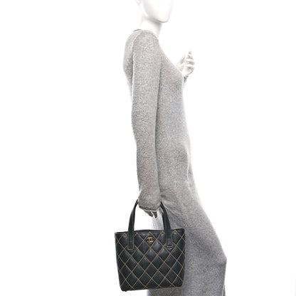 Chanel Calfskin Wild Stitch Tote Black 2 of 14