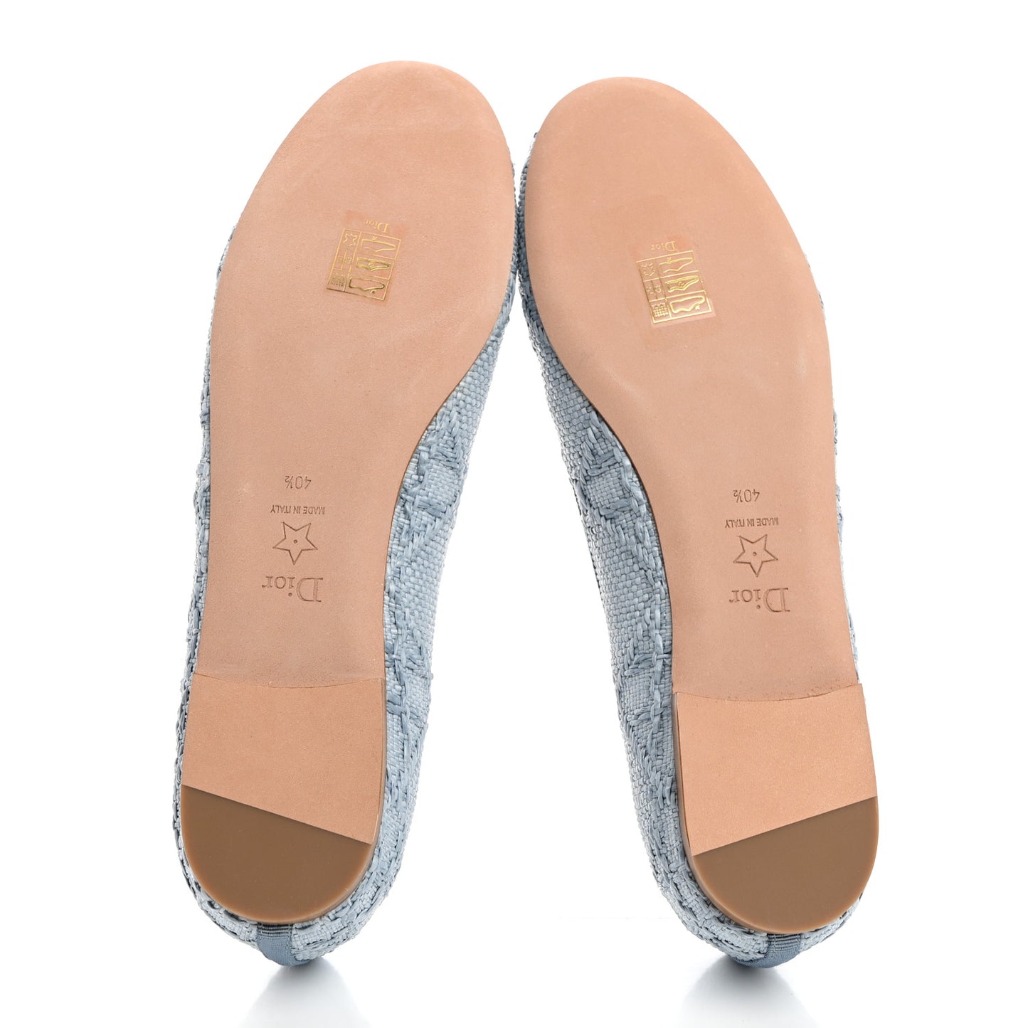 Raffia Cannage Ballet Flat 40.5 Bleu Pastel