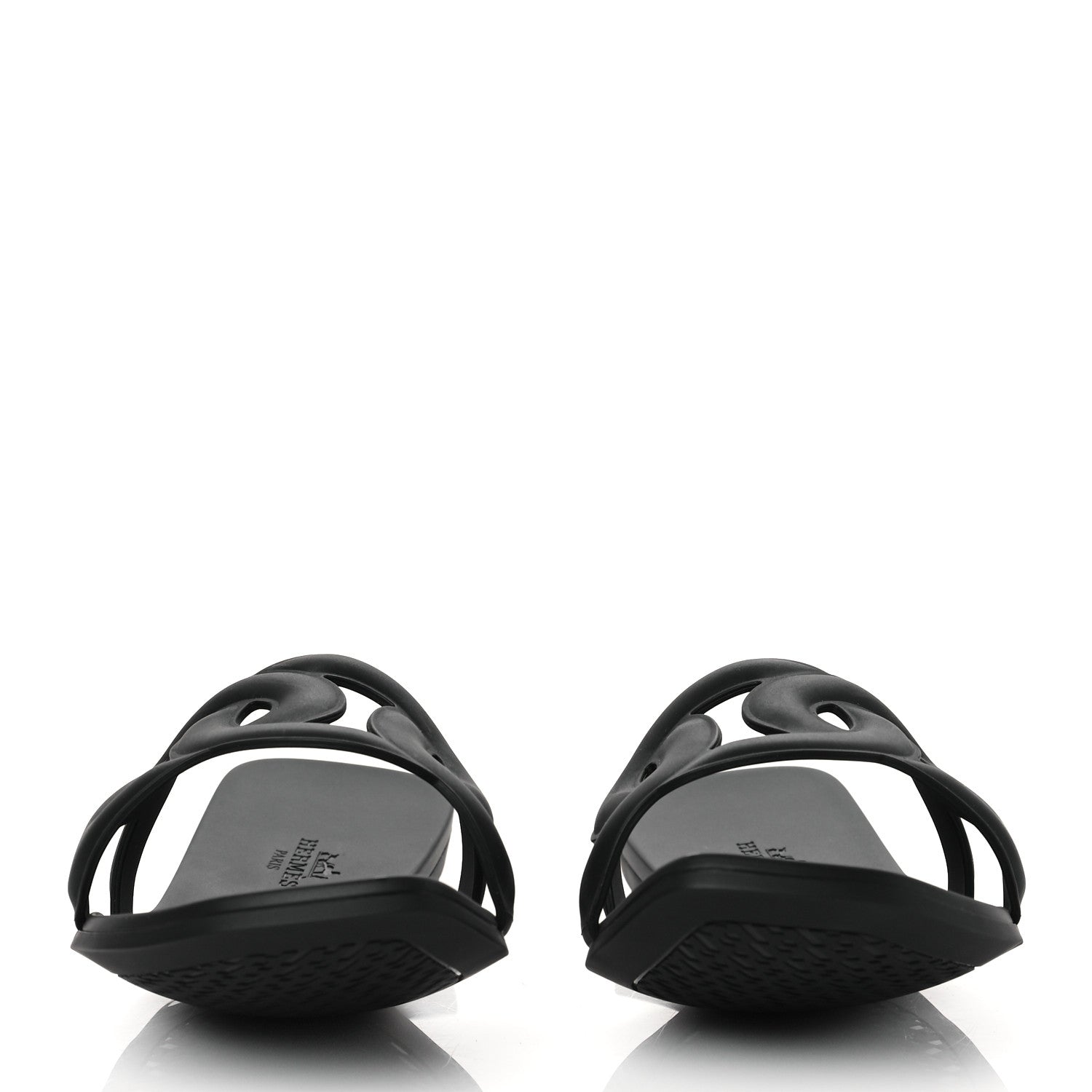 Hermes Rubber Aloha Sandals 40 Black 2 of 8